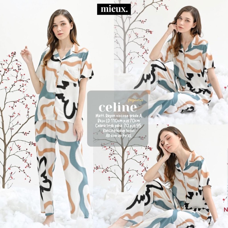 FREYA PAJAMA MIEUX // PAULA SET orinaura pajama motif original viena belle mieux-CELINE PDK