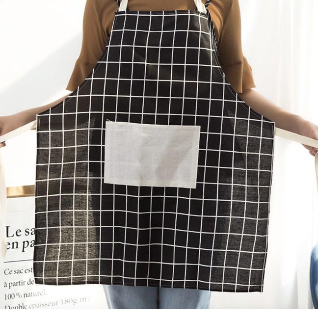 MD Celemek Apron Dapur KOTAK KOTAK Celemek Kain Katun Celemek Barista Restoran Koki Masak 626 → ✻