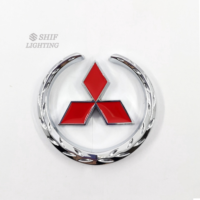 1pc Stiker Emblem Logo Mitsubishi Bahan Metal Untuk Dekorasi Bagasi Belakang Mobil