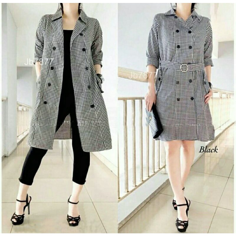 blazer Coat Korea blazer wanita kotak keren black