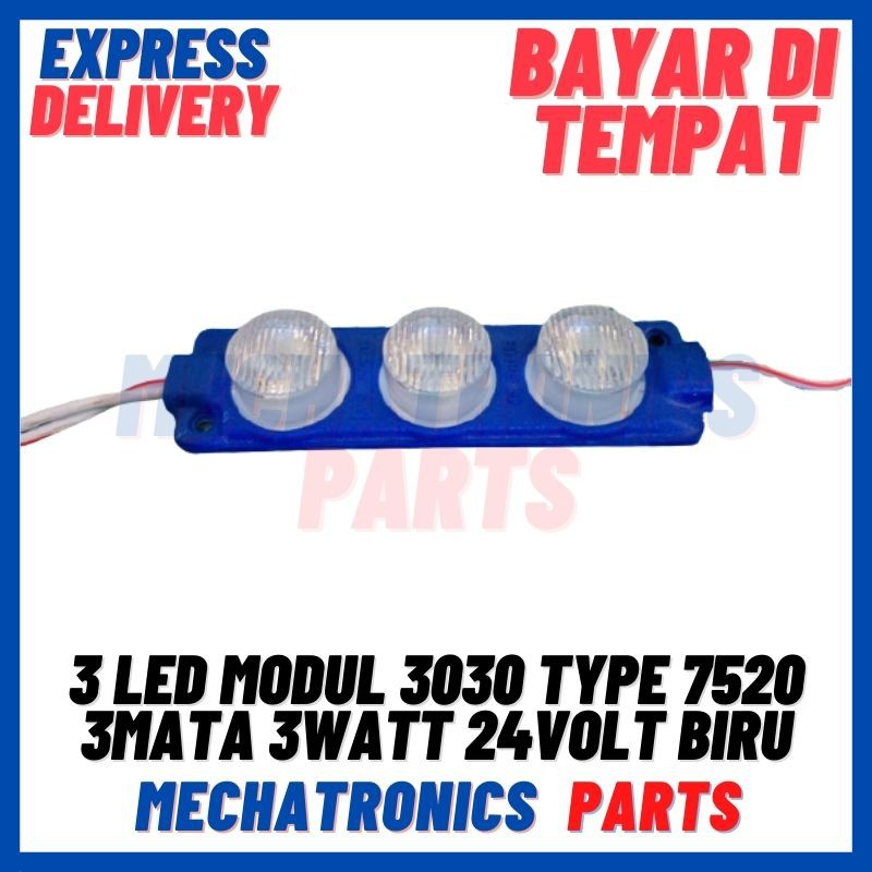 [DSP-9111] 3 LED MODUL 3030 TYPE 7520 LED 3 MATA 3 WATT 24 VOLT BIRU