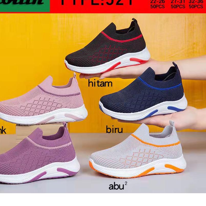Terbaik Jutta Sepatu Rajut Anak / Sneaker Rajut Anak Slip On / Sepatu Rajut Import /Collin Original