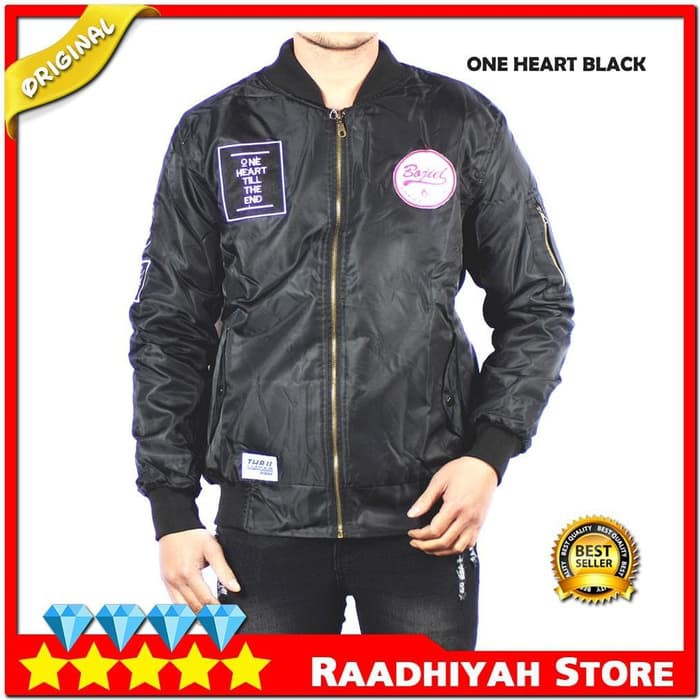 Jaket Bomber Polos Pria Lengan Panjang Saku Dalam  FASHION DISTRO COWOK CEWEK GAYA TERBARU ABG P7H5