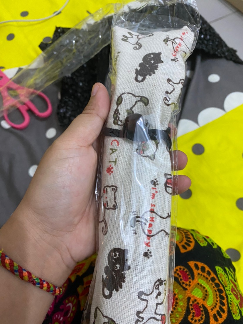 Cutlery Set Travel Sendok Garpu Sumpit Sedotan Warna Pouch Lipat