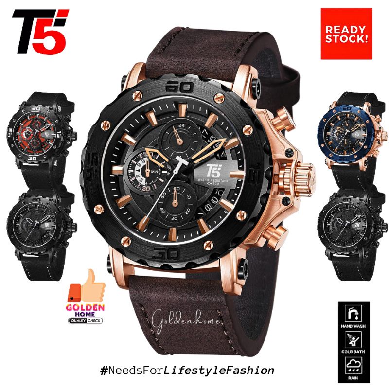 JAM PRIA T5 ORIGINAL 100% H3641 3641 H3641G CHRONOGRAPH FREE GIFT/HADIAH TAHAN AIR 3ATM BERGARANSI F