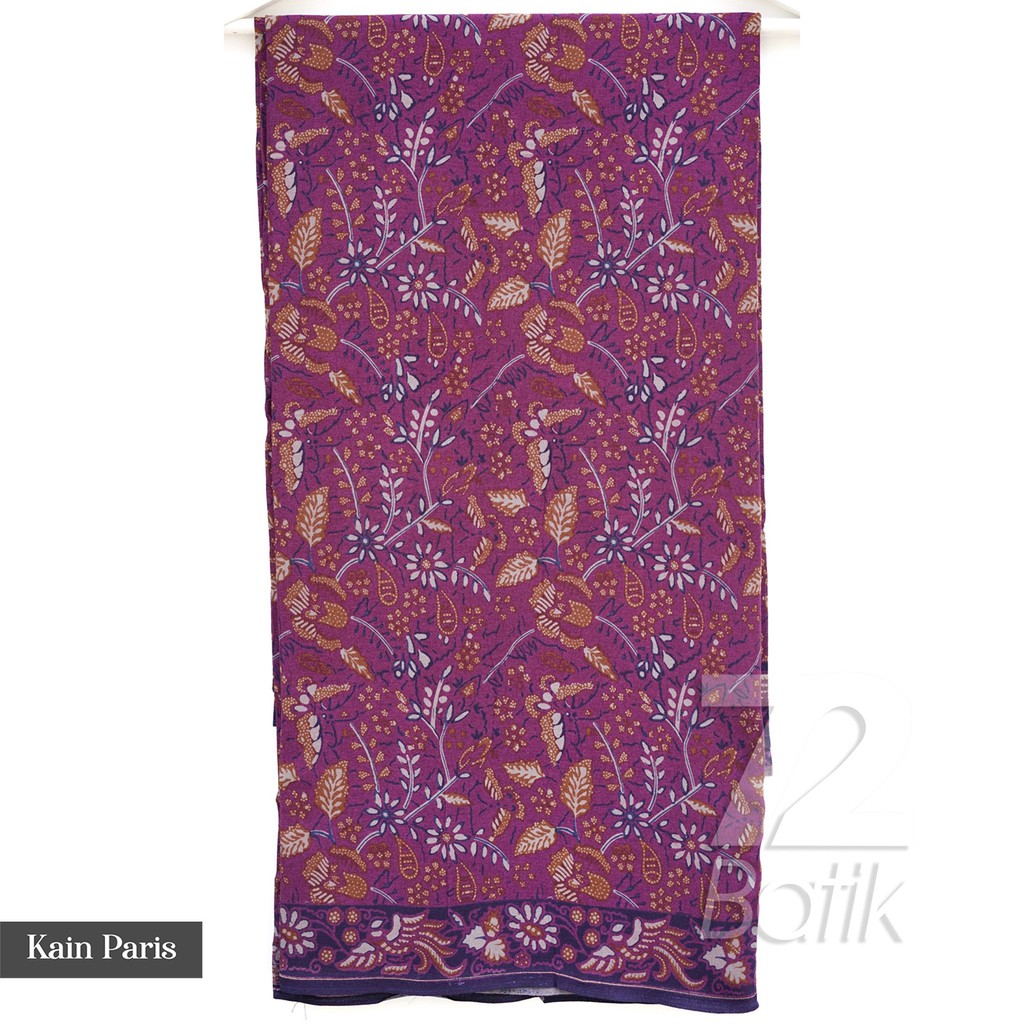 KAIN BATIK PREMIUM Bahan Paris Motif Kembang Setaman Warna Merah Ungu Violet 724595 Cap 72 Jarik Jarit Samping Kebat Panjang Batik Paris Modern Premium Bahan Seragam Batik Pernikahan Kantor Keluarga Murah Kamen Jadi Batik Bali Lembaran