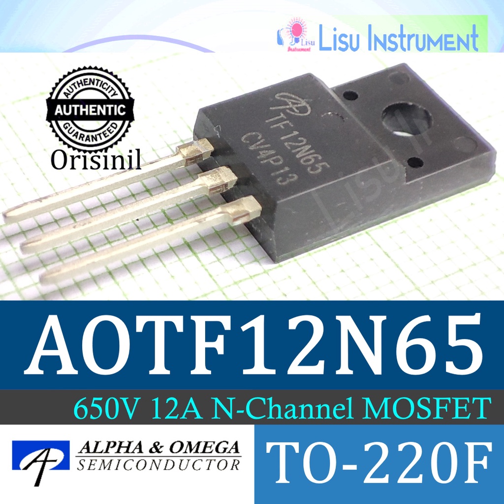 AOTF12N65  650V 12A  N-Channel MOSFET 12N65 TF12N65 TO-220F Alpha & Omega
