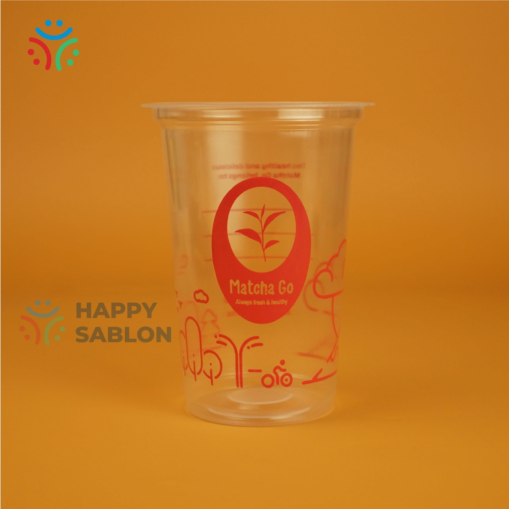 Jual Sablon Gelas Plastik Cup 18 Oz 8 Gram Datar Tebal Shopee Indonesia 6025