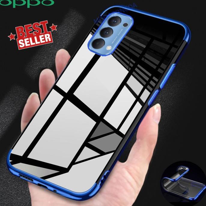 Case Oppo A74 4G Soft Clear Plating List Chrome Tpu Miror Case Mhs-1333