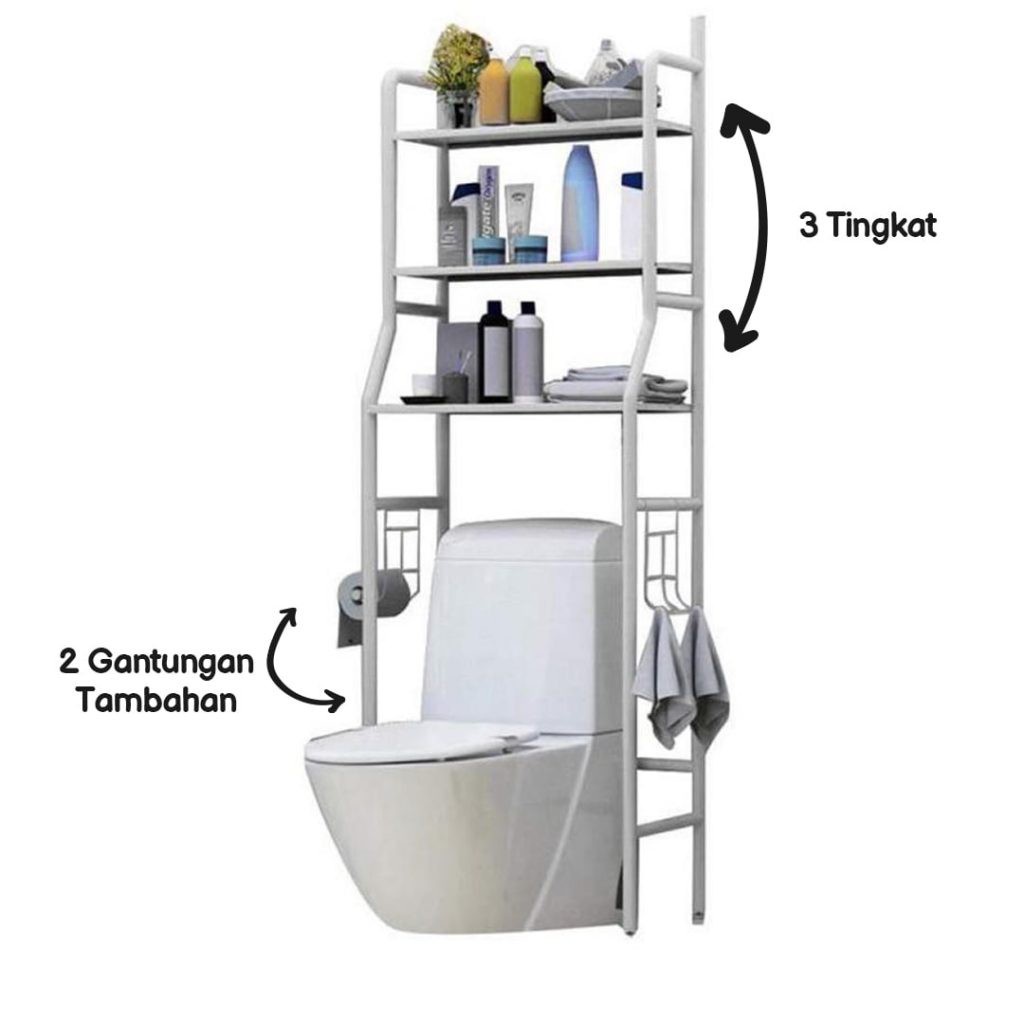 Rak Toilet Organizer WC Tissue Sabun Kloset Kamar Mandi susun grosir unik2