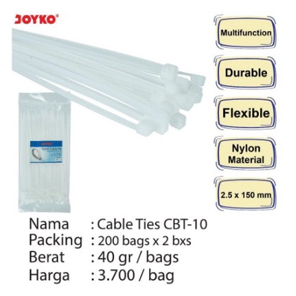 Cable Ties Nylon / Pengikat Nylon Plastik Joyko CBT-11 (20cm)