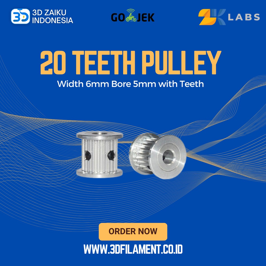 ZKLabs AF GT2 20 Teeth Pulley Width 6mm Bore 5mm with Teeth