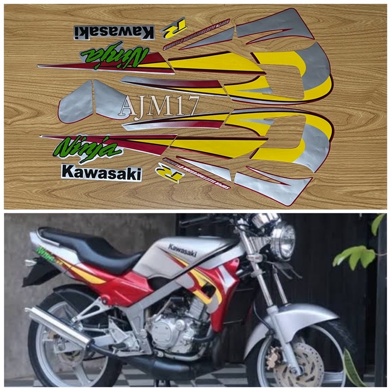 STIKER STRIPING MOTOR NINJA R 2005 MERAH