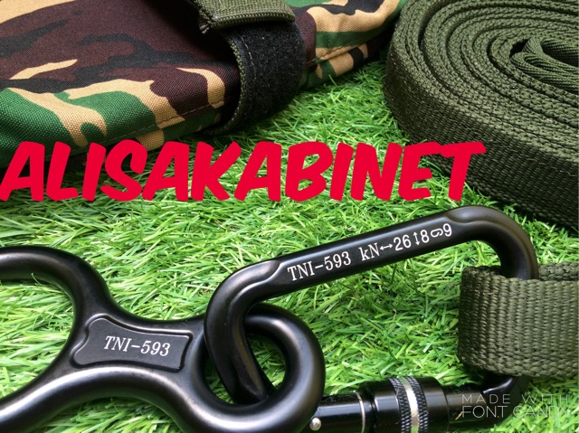 Tali Webbing Figure 8 Carrabiner Jatah TNI