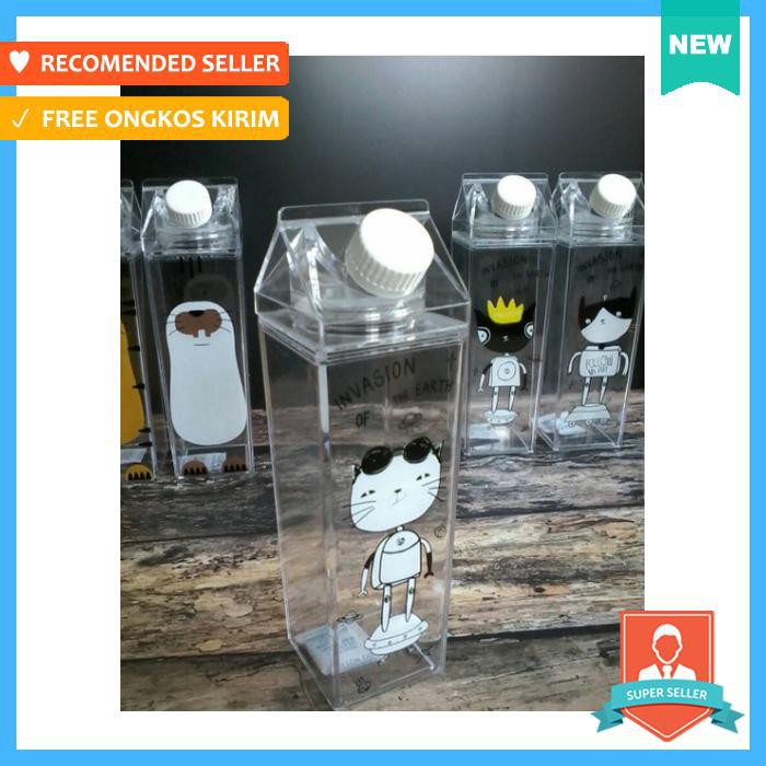 BOTOL MINUM PLASTIK PUTIH BENING/BOTOL CANTIK/BOTOL UNIK/BOTOL LUCU - TEMPAT PENYIMPANAN