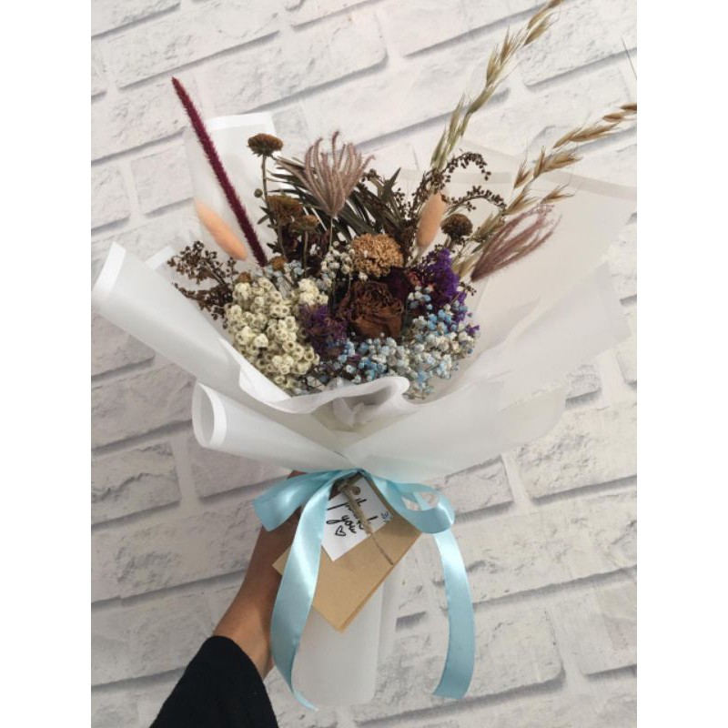 Dried Flower Bouquet Buket Bunga Kering  Shopee Indonesia