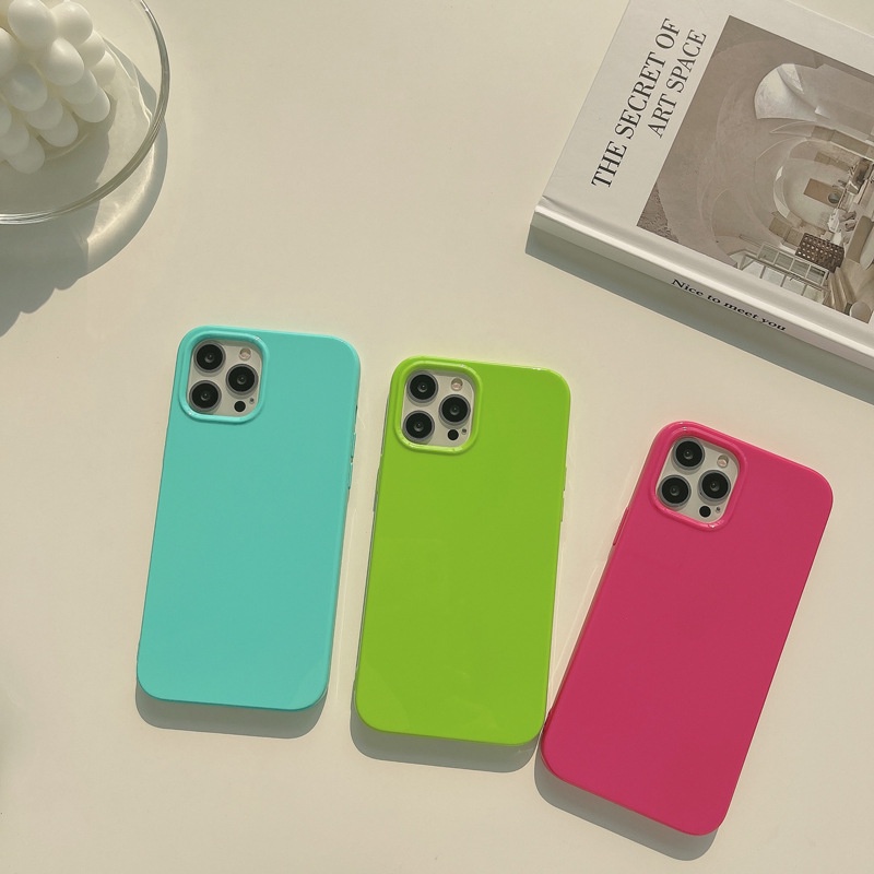 Soft Case Bahan Silikon Tpu Jelly Fluorescent Untuk Iphone 7 8 Plus 11 12 Pro Max Se 2020 X Xr Xs Max