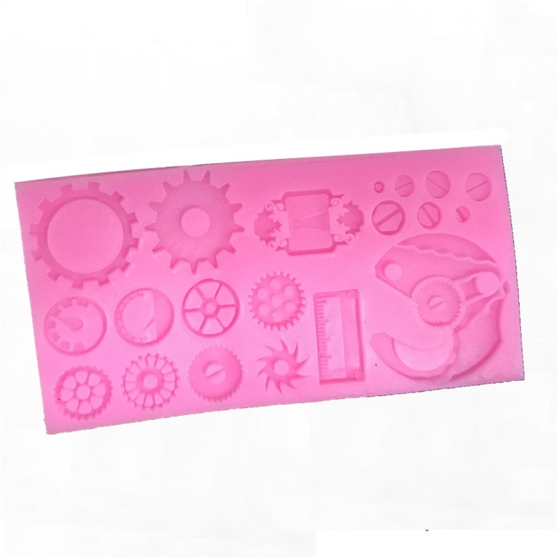 SIY Silicone Mold Steampunk Theme Heat-Resistant Fondant Mould Sugarcraft Molds for DIY Soap  Cake Baking Clay Crafts