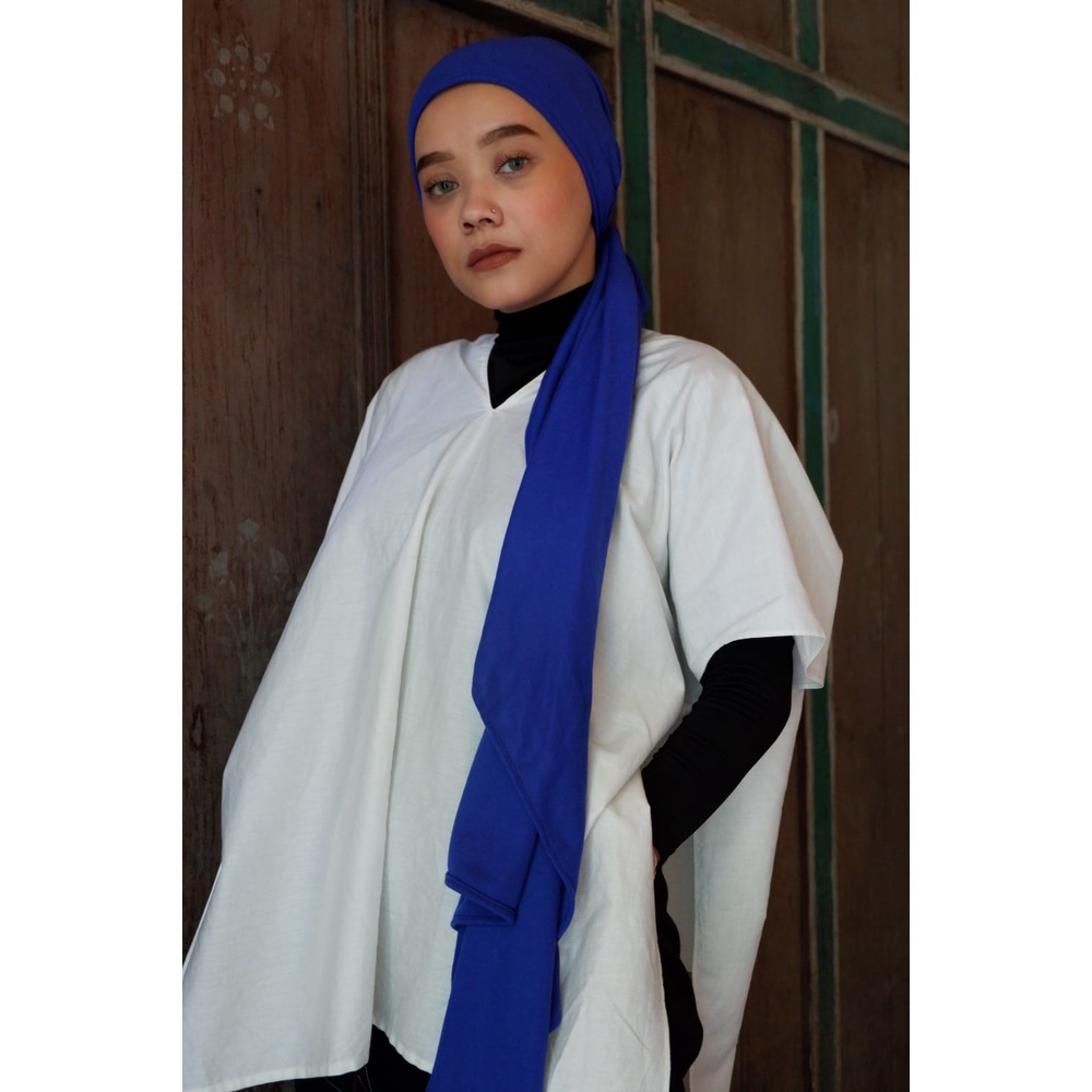 Pashmina Instant New Normal AULIA - ANYELIRS Pashmina Katun Premium dengan inner lubang telinga
