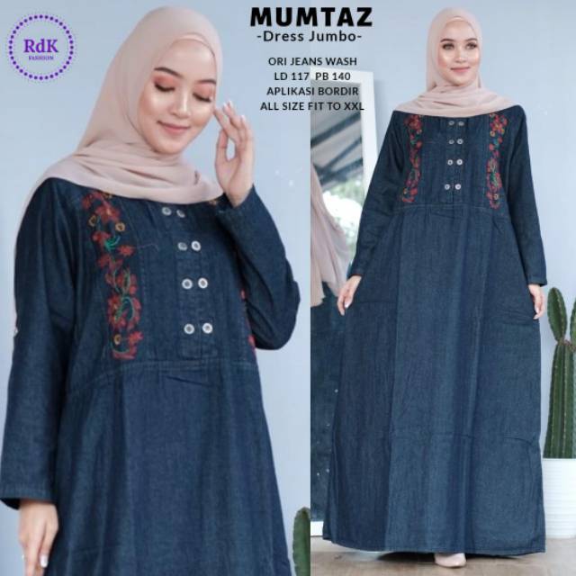 Gamis jeans jumbo wash jumbo