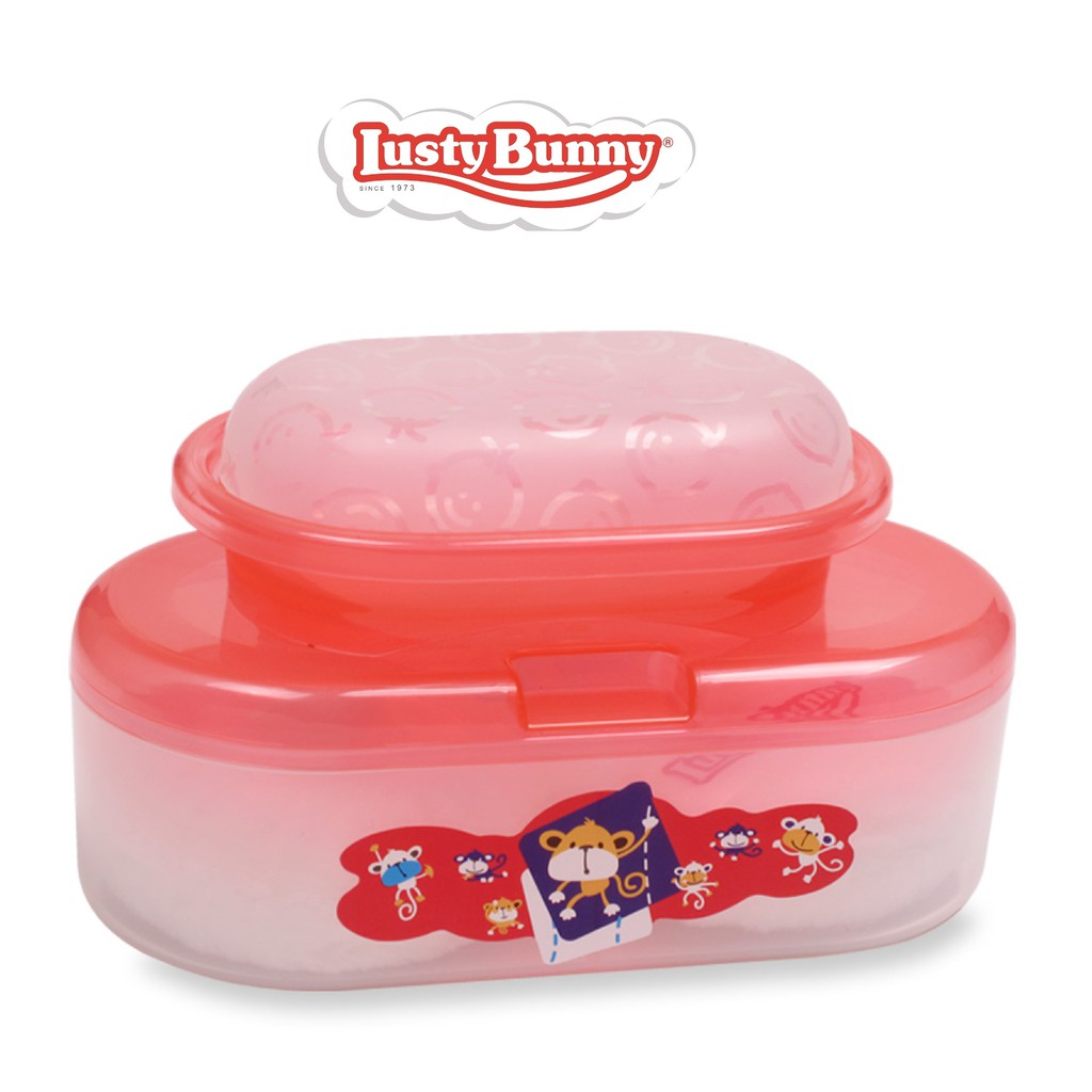 Lusty Bunny Oval Case With Soap Case Baby Powder Tempat 