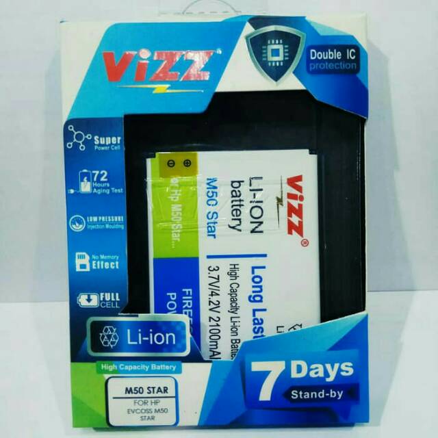 Batt batre battery double power vizz  cross evercross a75b star xtream one pro M50 star M50 4g