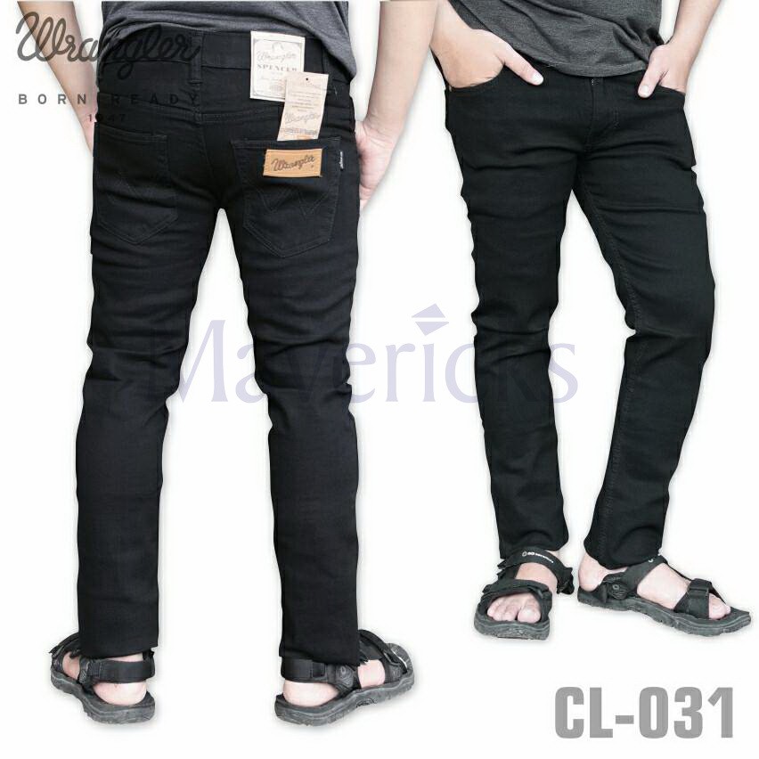 Celana Denim Jeans Skinny Melar Wrangler Hitam