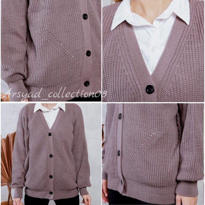 CARDIGAN RAJUT TEBAL 7 GATE KANCING SHIDO BOLONG PREMIUM