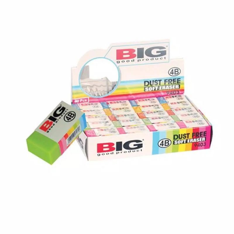 

Penghapus Eraser BIG 9403 Stip Colour 4B ECER (SATUAN)