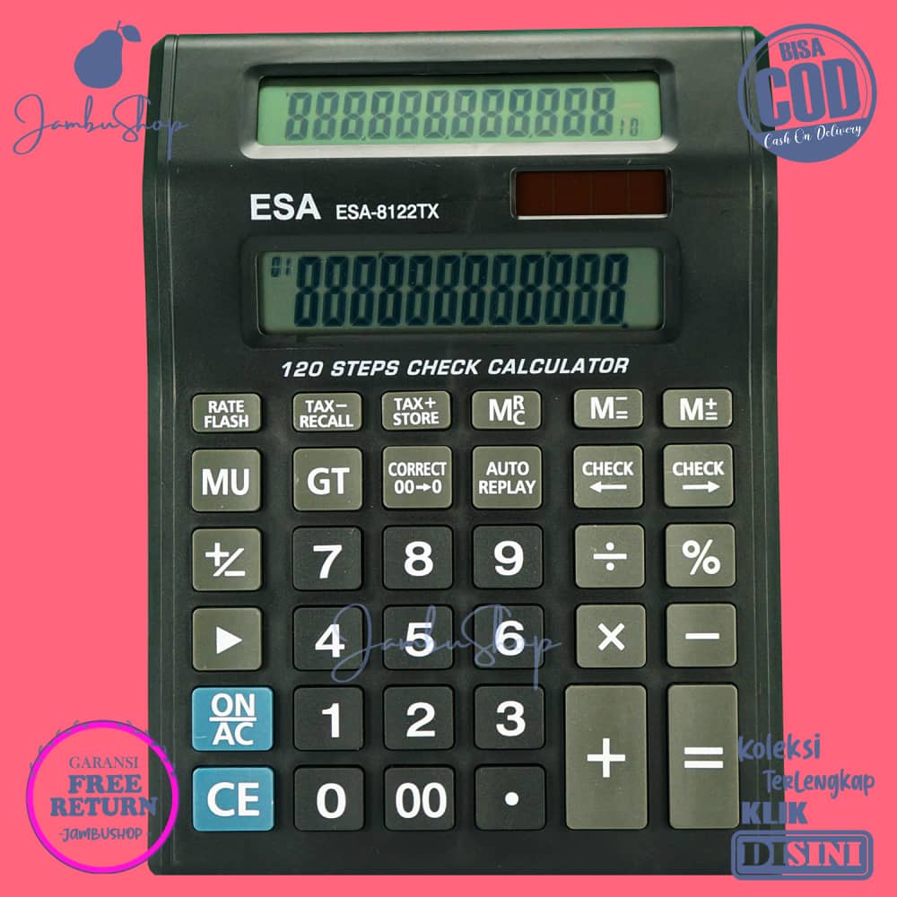 

Kalkulator Basic Calculator Modern Awet Hitam Esa 8122 2 Layar