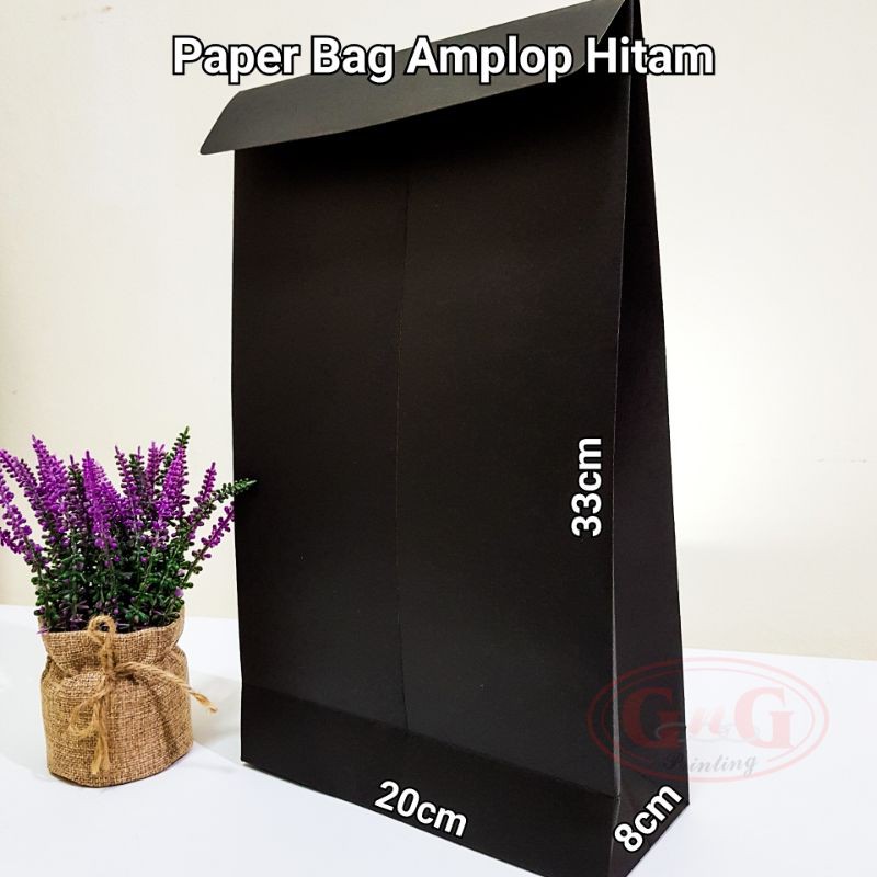 

20pcs - 20x8x33 Paper Bag Kraft Amplop Hitam - Paper Bag Pengiriman - Paper Bag Online Shop