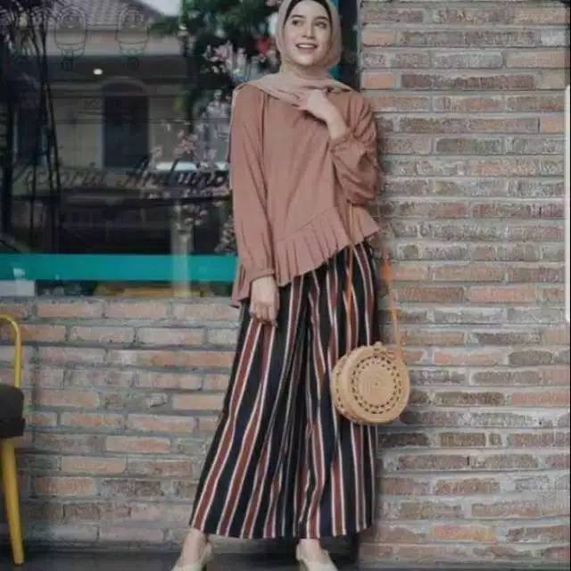 CELANA KULOT SALUR CREP#PESTA OBRA#L