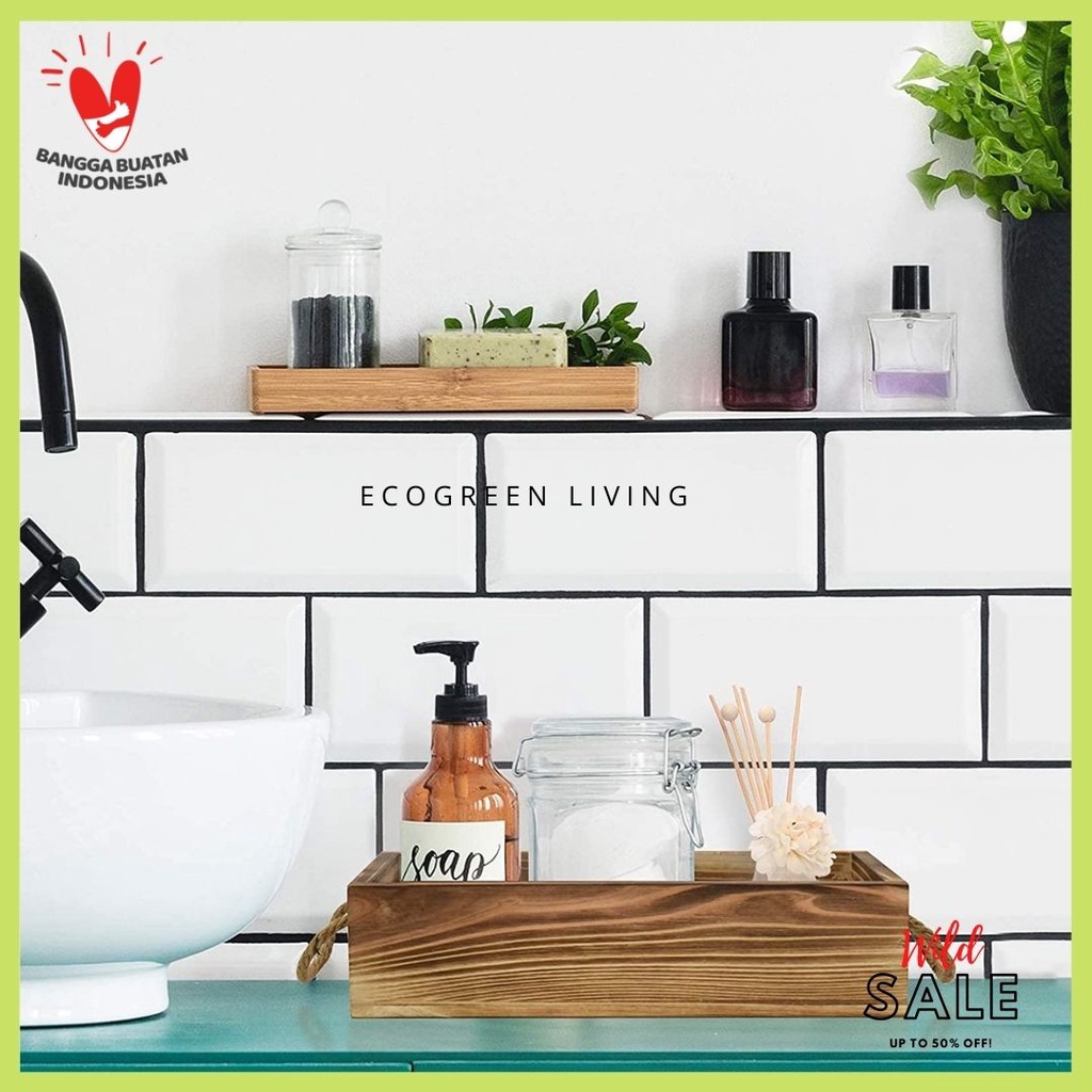 W-008 Mini wood crates kotak kayu burned, Wooden Tray , Toilet Tissue Holder Organizer Box