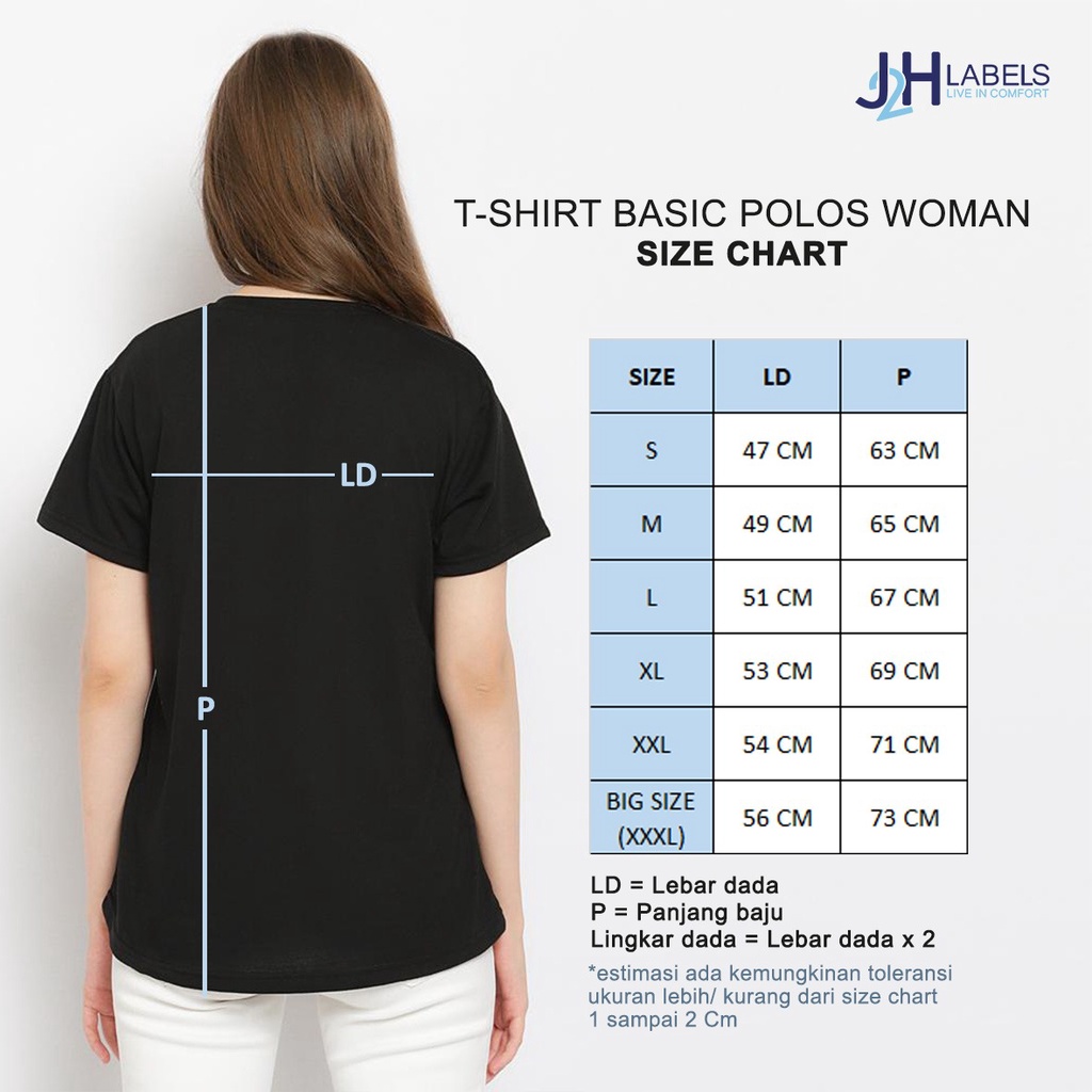 Tshirt Basic Polos Atasan Dewasa Kaos remaja perempuan polos - WOMEN