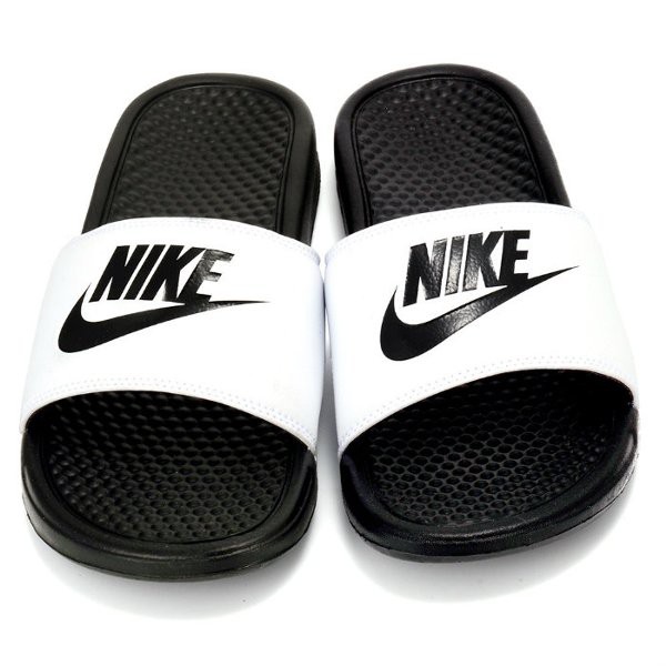 black and white nike sandals