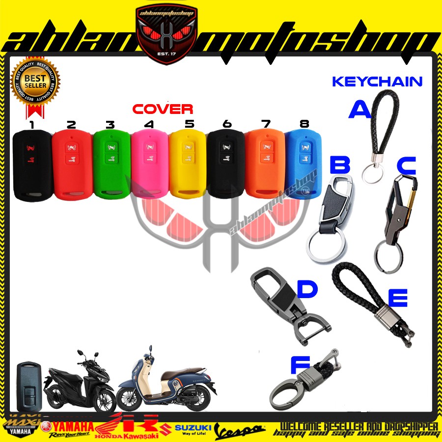 Gantungan Kunci Keychain Kondom Silikon Sarung Remote Motor Honda Pcx Adv Vario Scoopy 160 150 125 Forza 250-SCOOPY 2021 2022 (B)