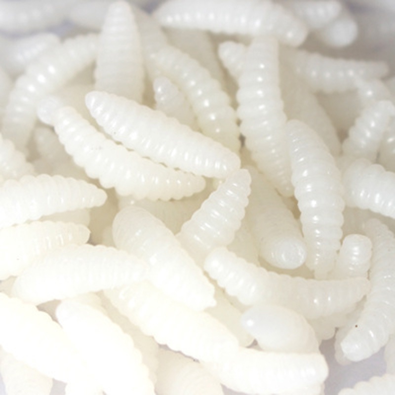 (50 Pcs) Umpan Pancing Soft Bait Bentuk Cacing Imitasi Ukuran 2cm (5 Warna Pilihan)