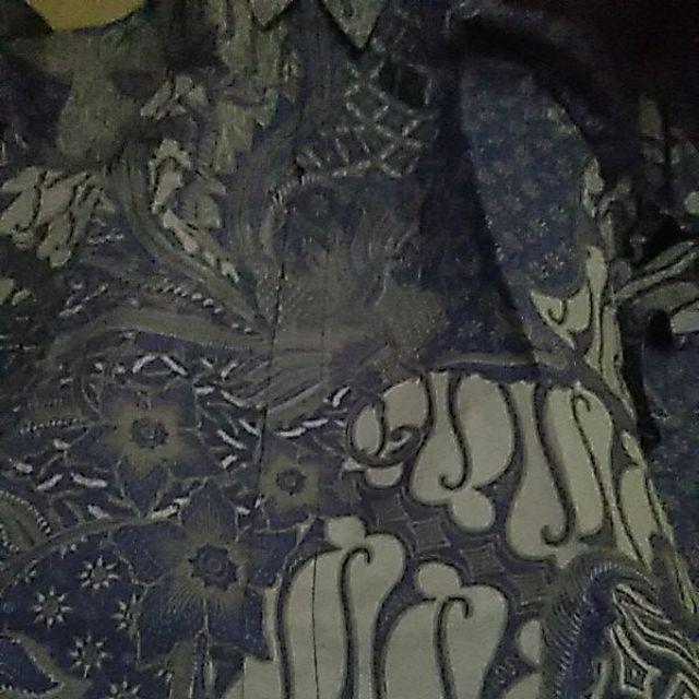 Batik Pria Lengan Panjang Peksi Biru Navy Full Furing Reguler Fit Batik Pria Solo
