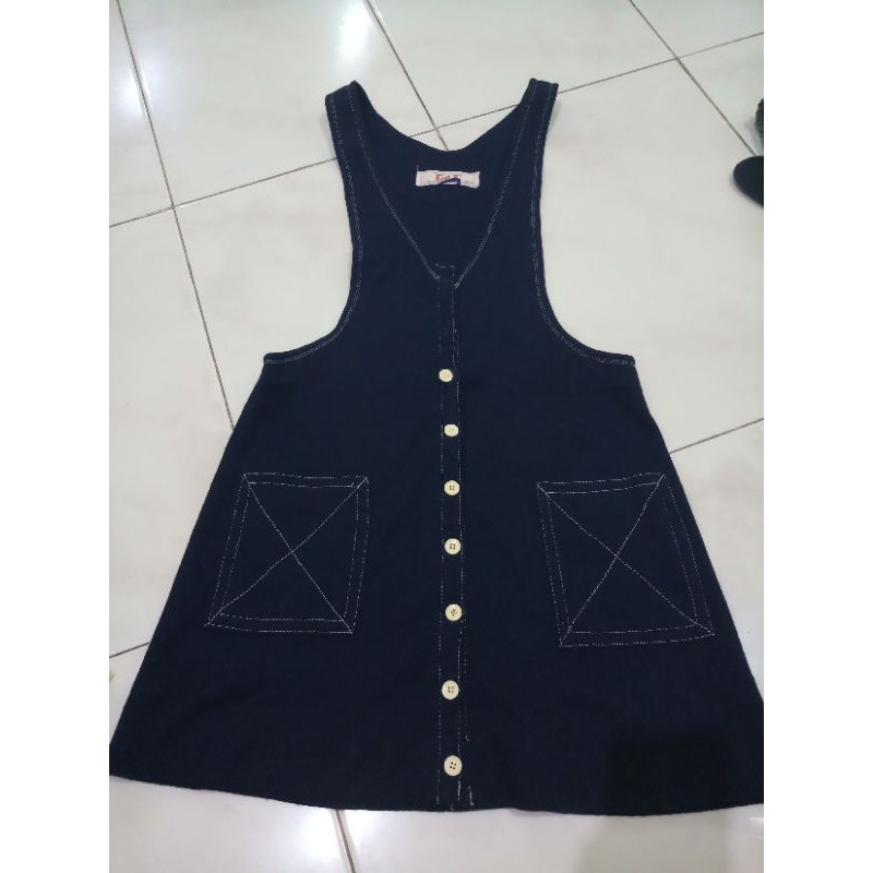 Outer casual biru tua preloved remaja wanita muda