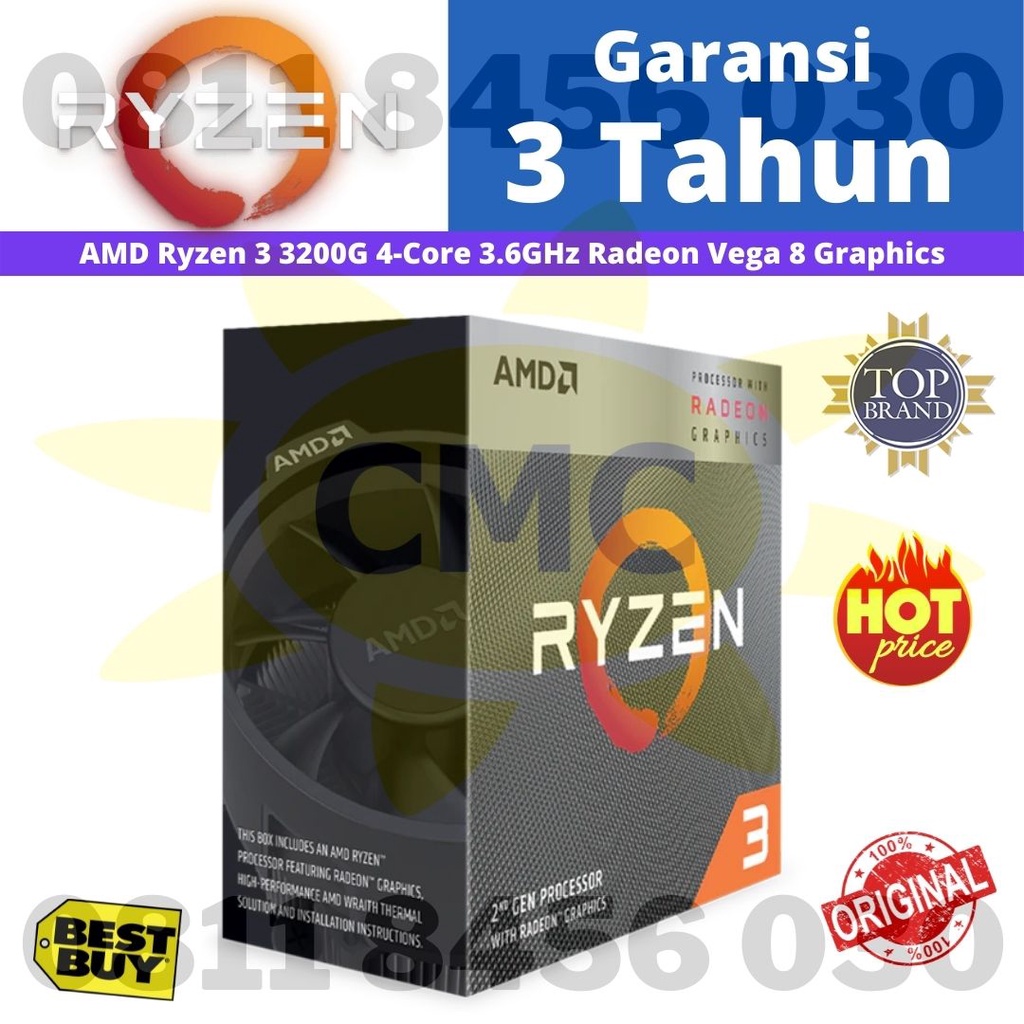 Processor AMD Ryzen 3 3200G 3.6 Ghz Socket AM4 Box Resmi