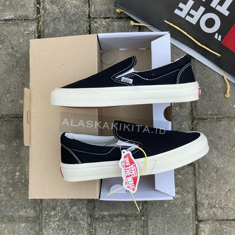 Sepatu vans slipon BW OG pria &amp; wanita Free kaos laki