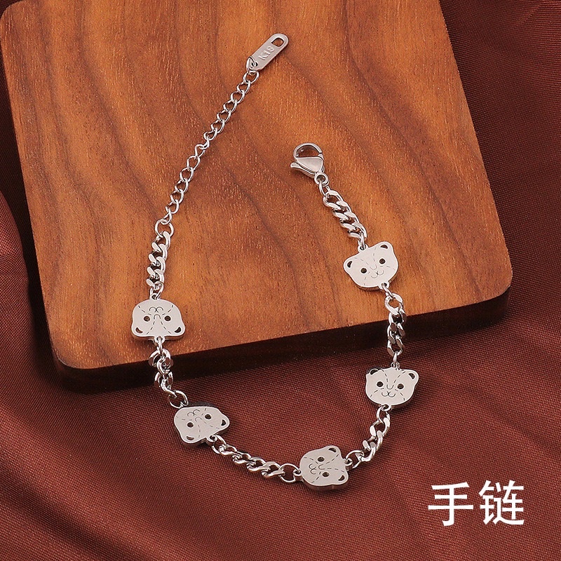 gelang titanium original asli stainless steel terbaru motif hati teddy