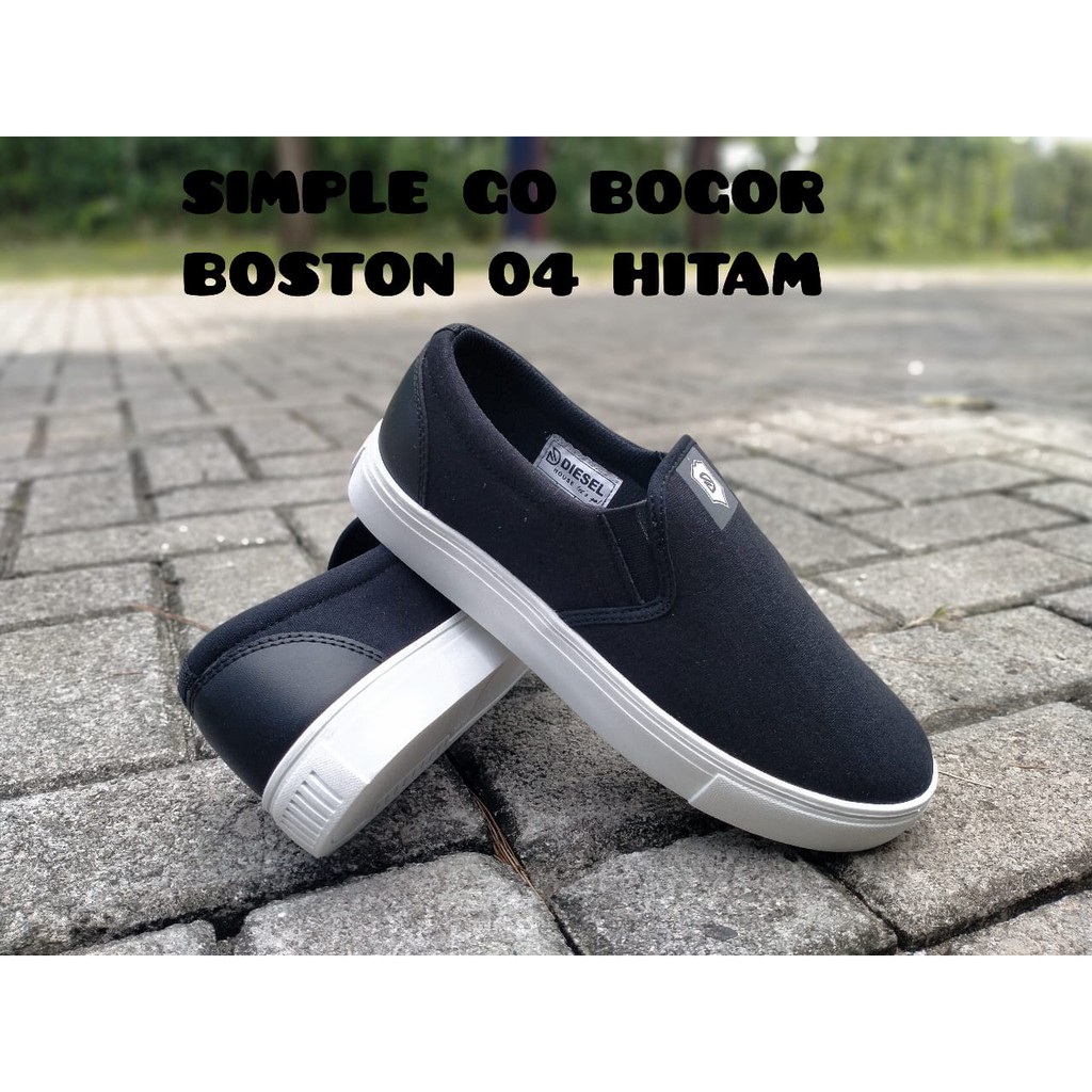 SEPATU SLIP ON PRIA BOSTON DIESEL BAHAN KANVAS INJECT ANTI SELIP 38-43