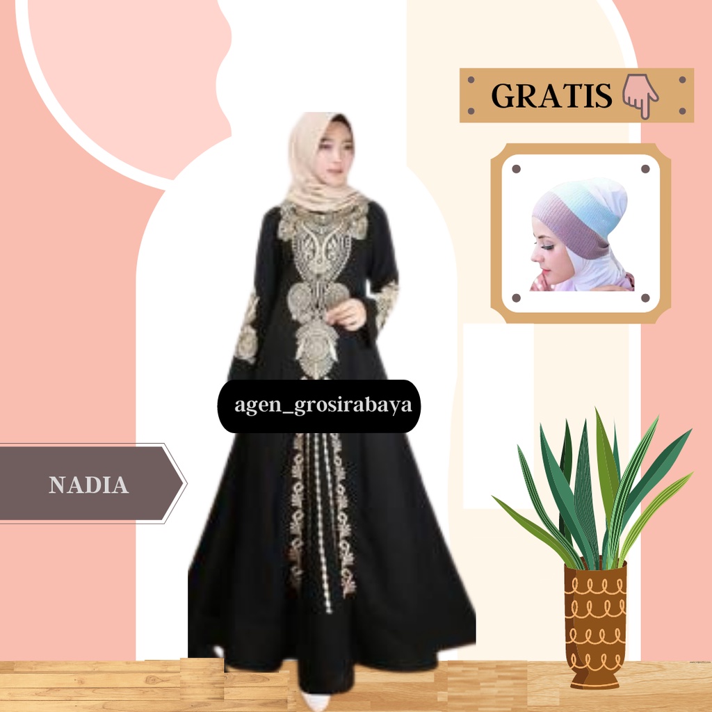 ABAYA BORDIR NADIA COUPLE IBU DAN ANAK ABAYA HITAM ABAYA TURKEY ABAYA ARAB BAJU MUSLIM ABAYA BORDIR