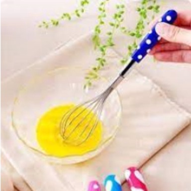 Ballon whisk stainless kocokan telur pengocok telor gagang Polkadot