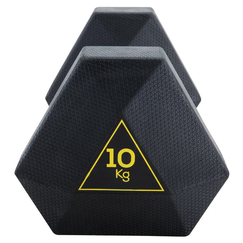 DOMYOS - HEXAGONAL 10 KG DUMBELL / DUMBELL / BARBELL