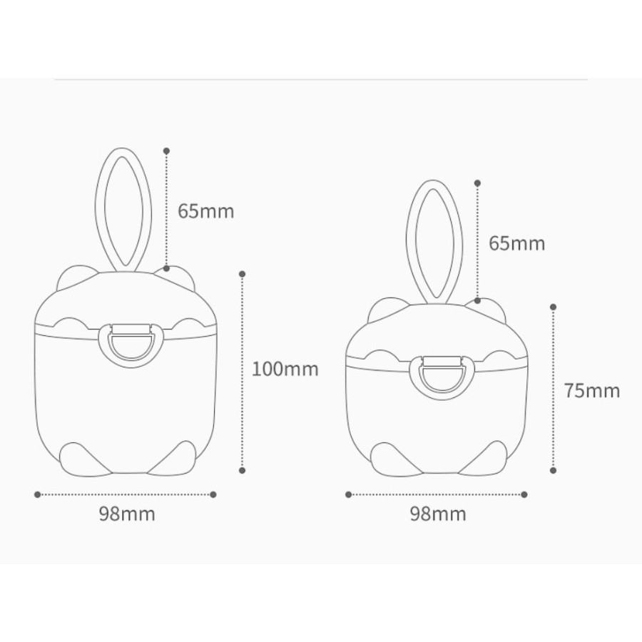 TEMPAT KOTAK PENYIMPANAN SUSU BUBUK BAYI PORTABEL SEALED BABY MILK CONTAINER