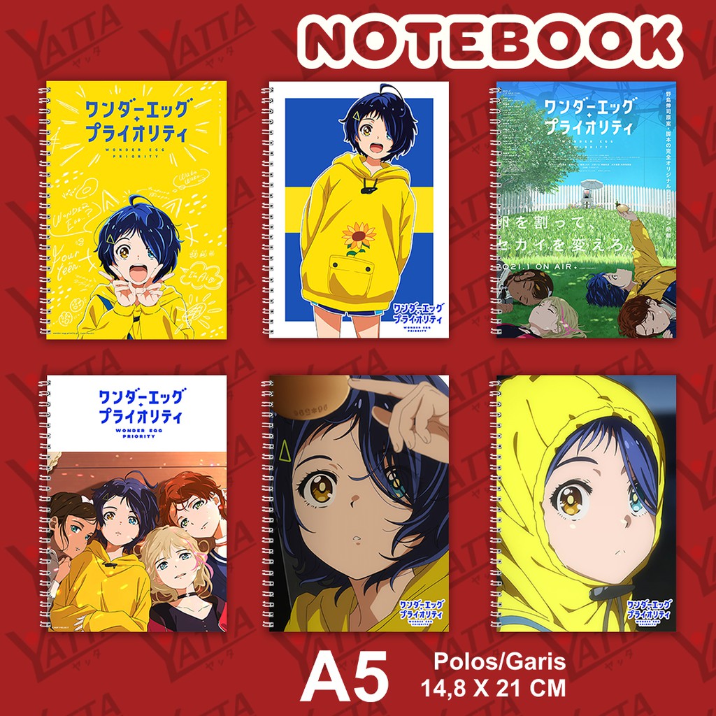 

Notebook Anime ukuran A5 14,6 cm x 21 cm Wonder Egg Prority YOTAKUSHOP