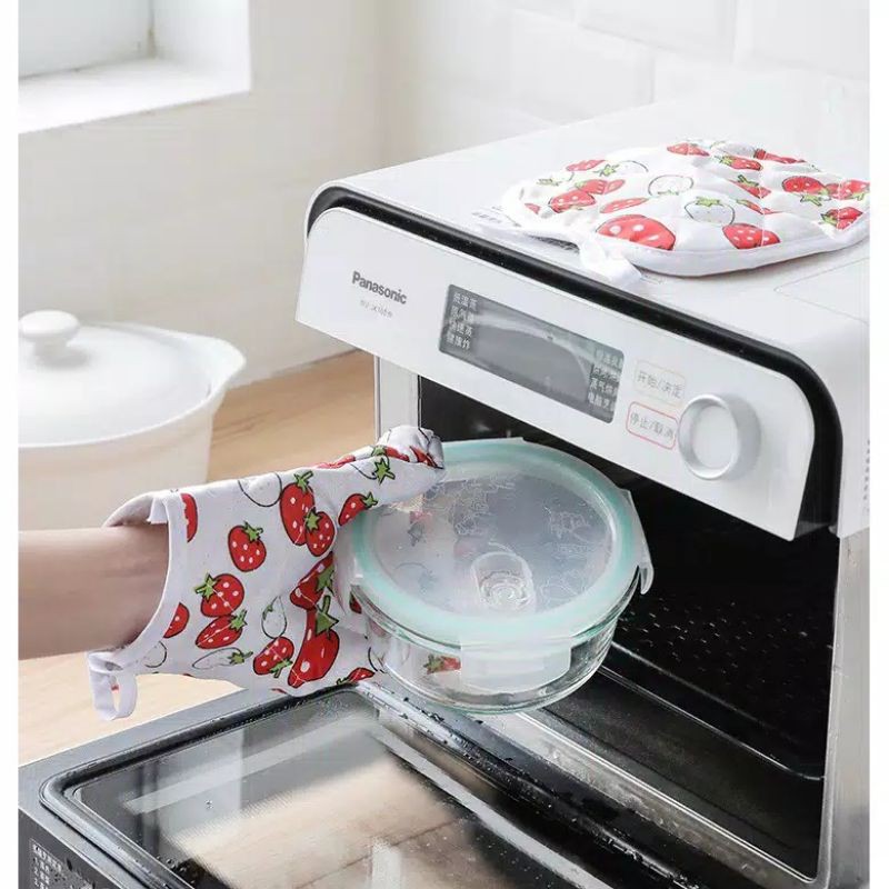 Sarung Tangan Anti Panas Dapur Sarung Tangan Oven Mitt Kitchen Set Gloves Oven Microwave