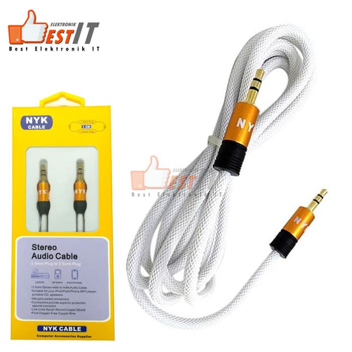 Kabel Audio jack AUX Gold 3.5mm NYK